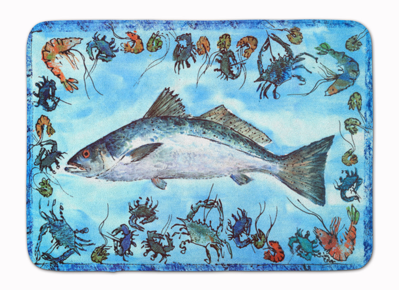 Fish Speckled Trout Machine Washable Memory Foam Mat - the-store.com