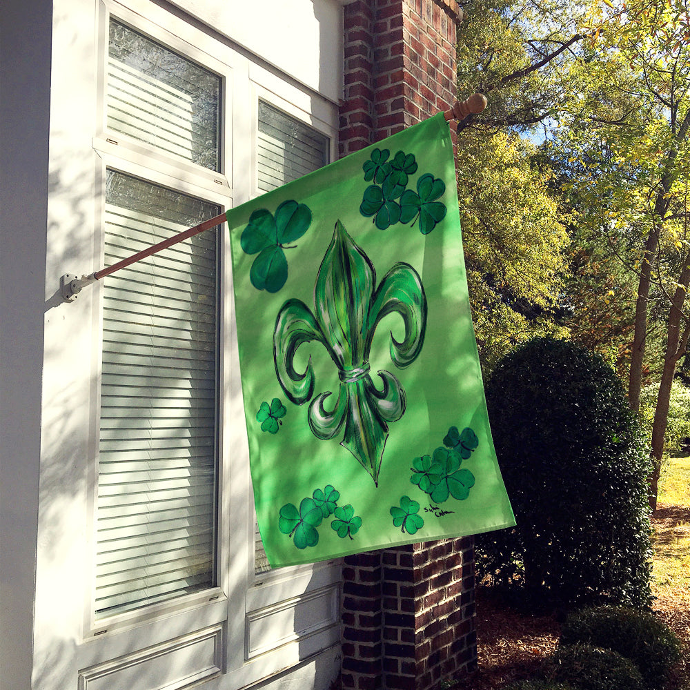 St Patrick's Day Fleur de lis Flag Canvas House Size