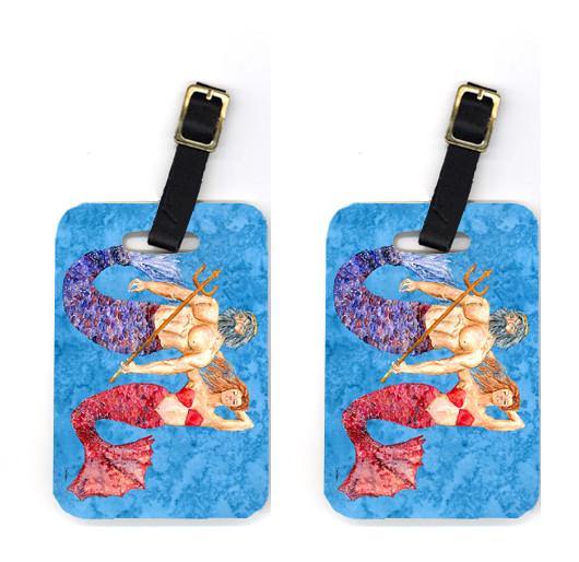 Pair of Mermaid and Merman Luggage Tags by Caroline's Treasures