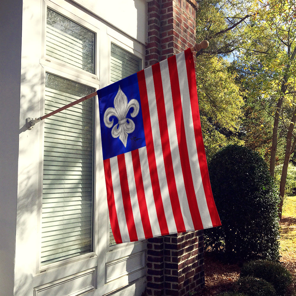 USA Fleur de lis Patriotic American Flag Canvas House Size