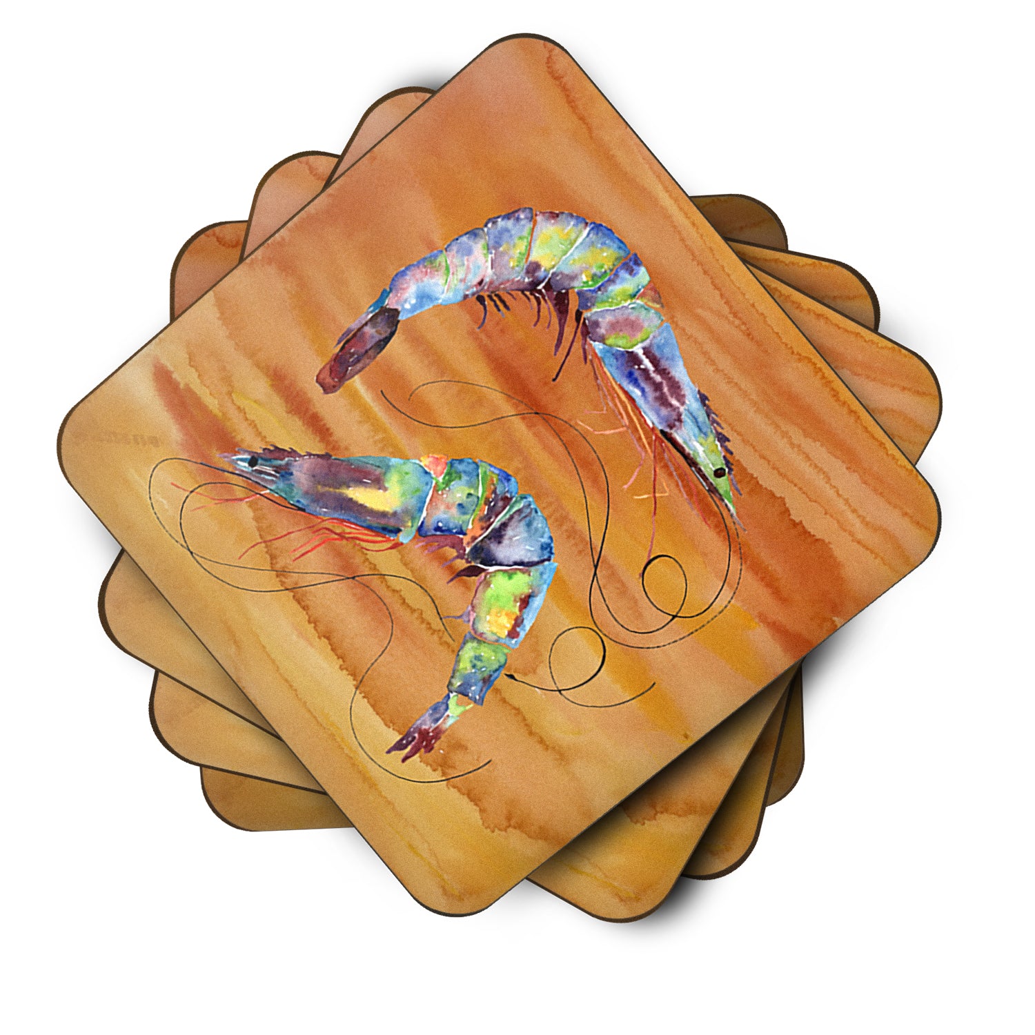 Set of 4 Shrimp Foam Coasters - the-store.com