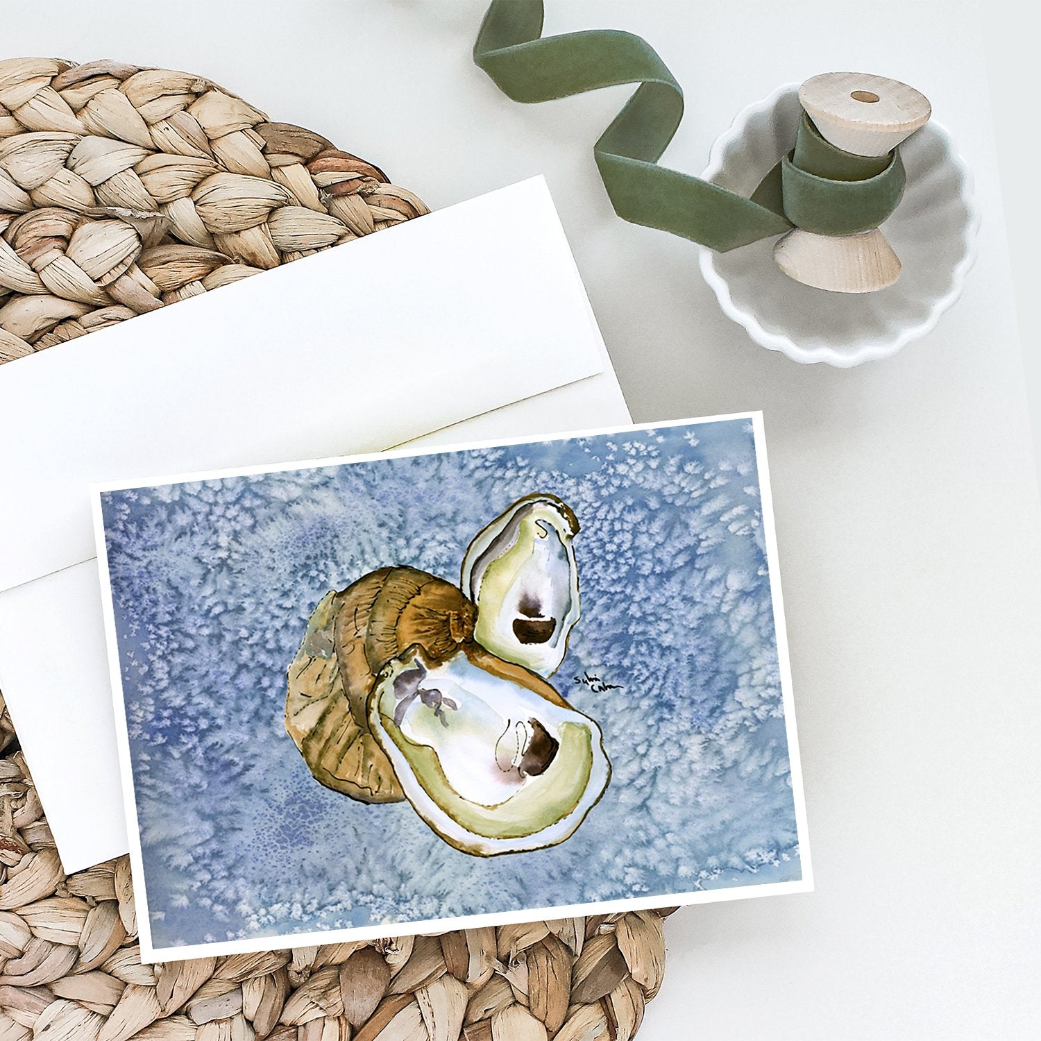Buy this Oyster Cool Blue Water Greeting Cards and Envelopes Pack of 8