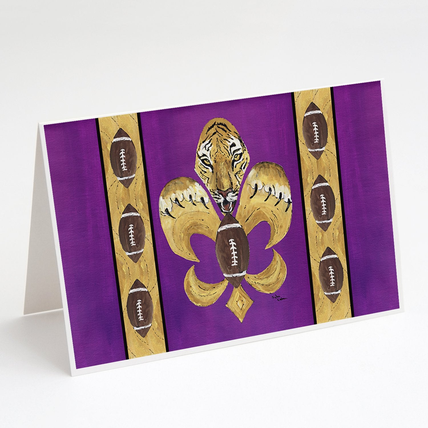 Buy this Tiger Football Fleur de lis Greeting Cards and Envelopes Pack of 8