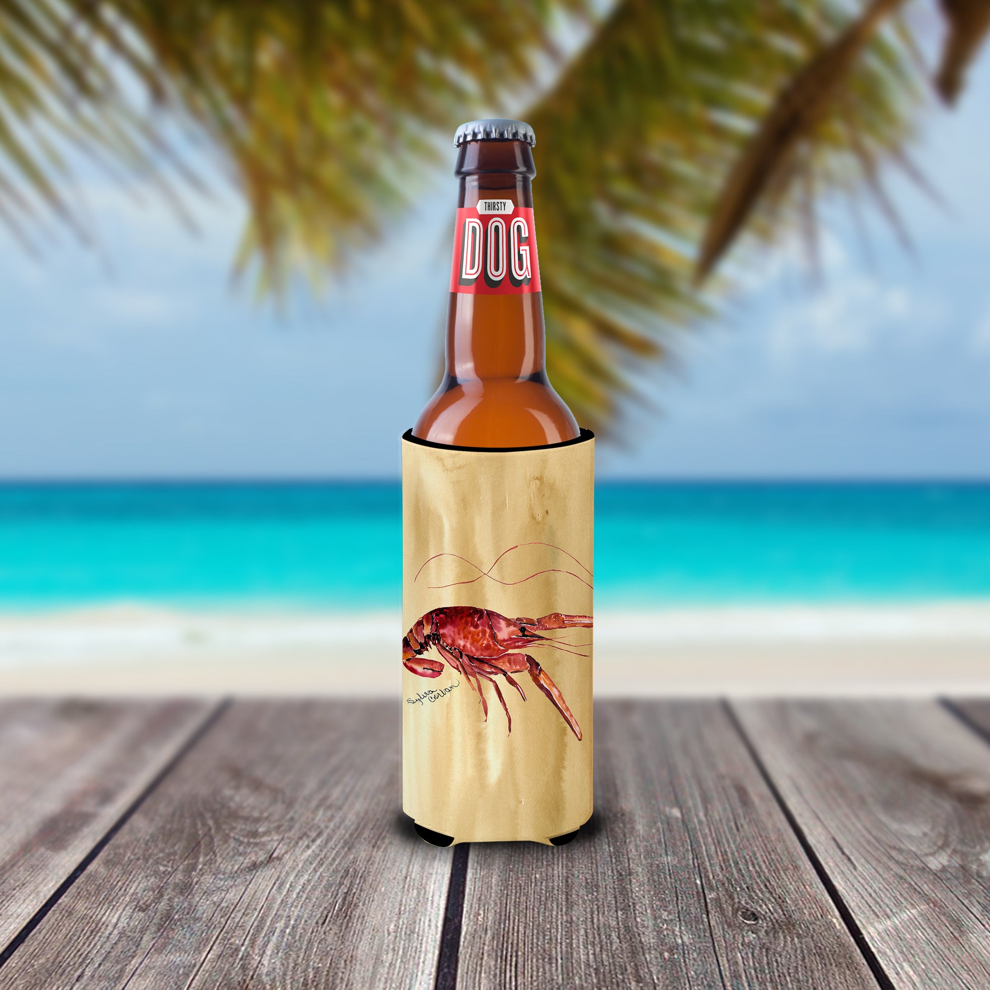 Crawfish Sandy Beach Ultra Beverage Insulators for slim cans 8230MUK