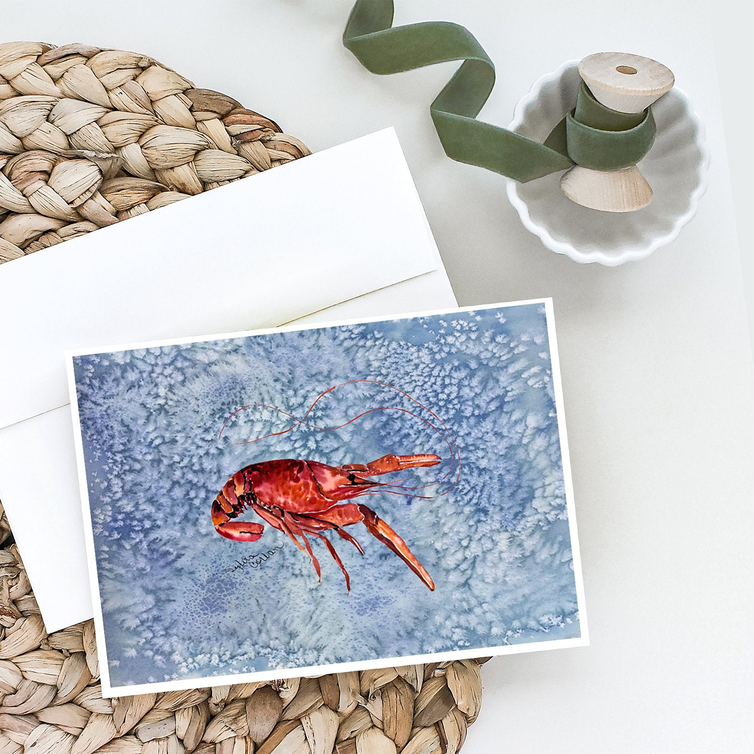 Crawfish Cool Water Greeting Cards and Envelopes Pack of 8 - the-store.com