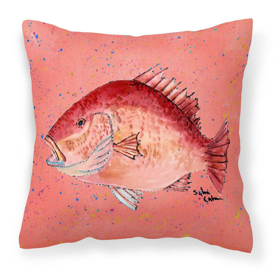 Strawberry Snapper Fabric Decorative Pillow 8351PW1414 - the-store.com