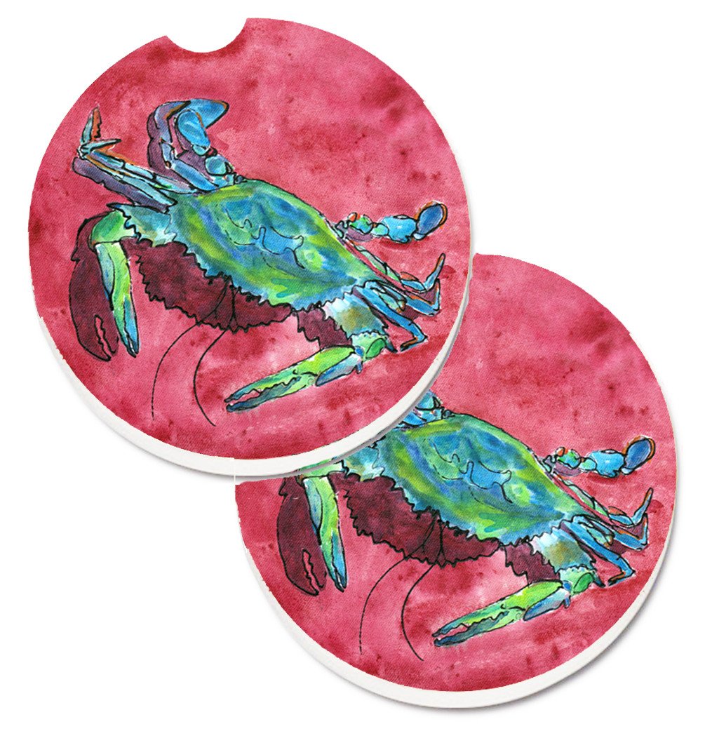 Crab Set of 2 Cup Holder Car Coasters 8379CARC by Caroline's Treasures