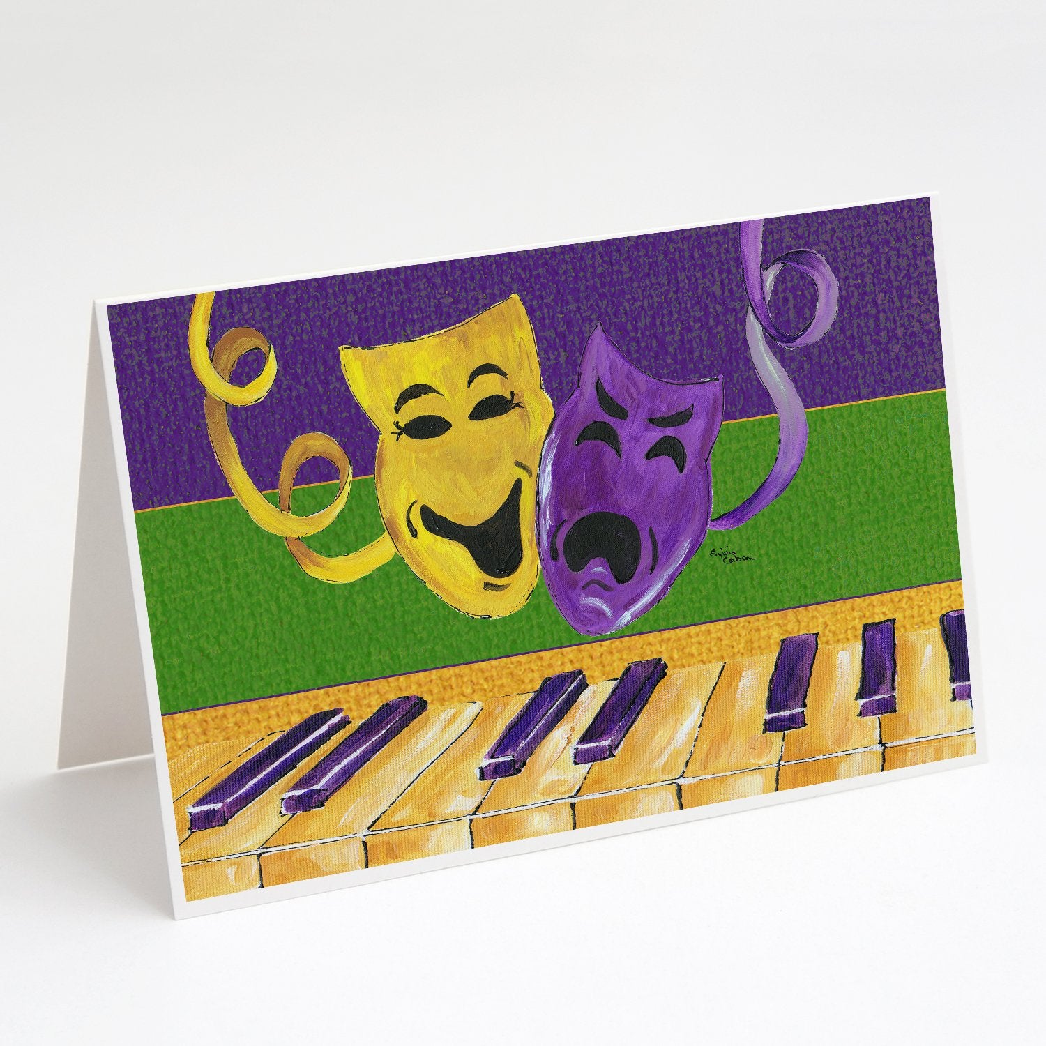 Buy this Mardi Gras Comedy and Tragedy Greeting Cards and Envelopes Pack of 8
