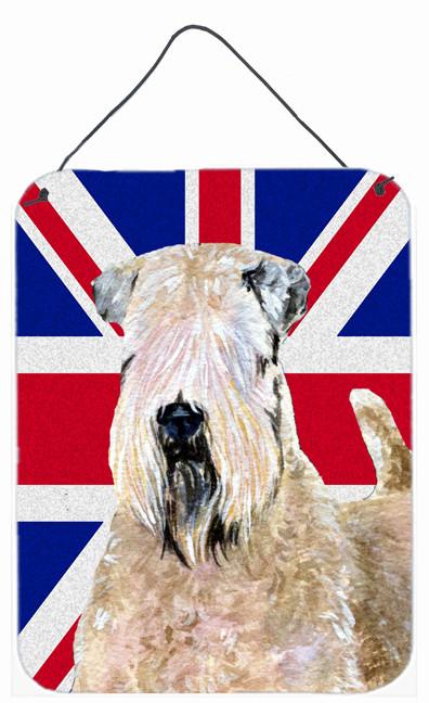 Wheaten Terrier Soft Coated with English Union Jack British Flag Wall or Door Hanging Prints SS4935DS1216 by Caroline's Treasures