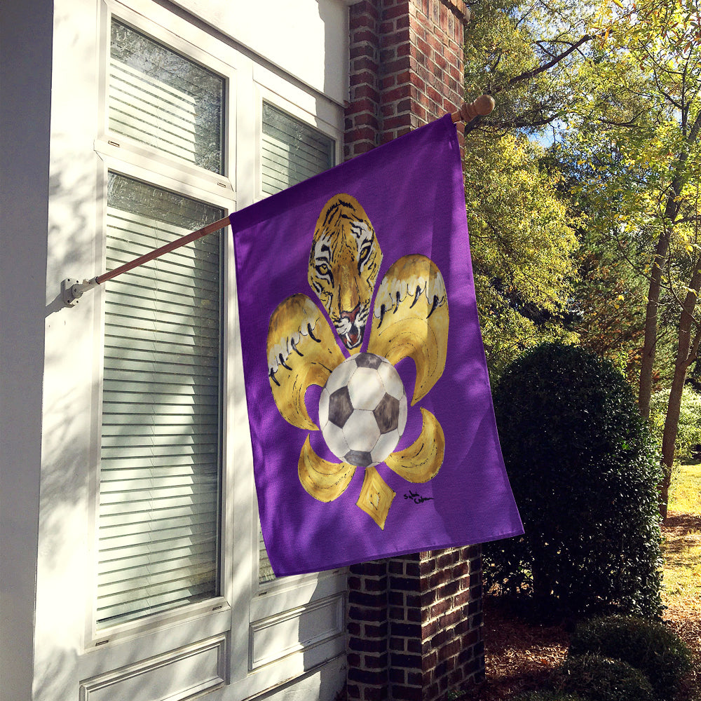 Tiger Soccer  Fleur de lis Flag Canvas House Size