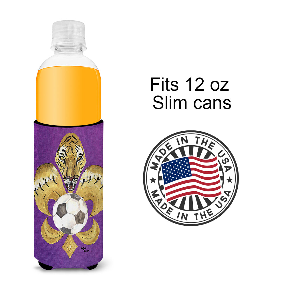 Tiger Fleur de lis Soccer Ultra Beverage Insulators for slim cans 8477MUK