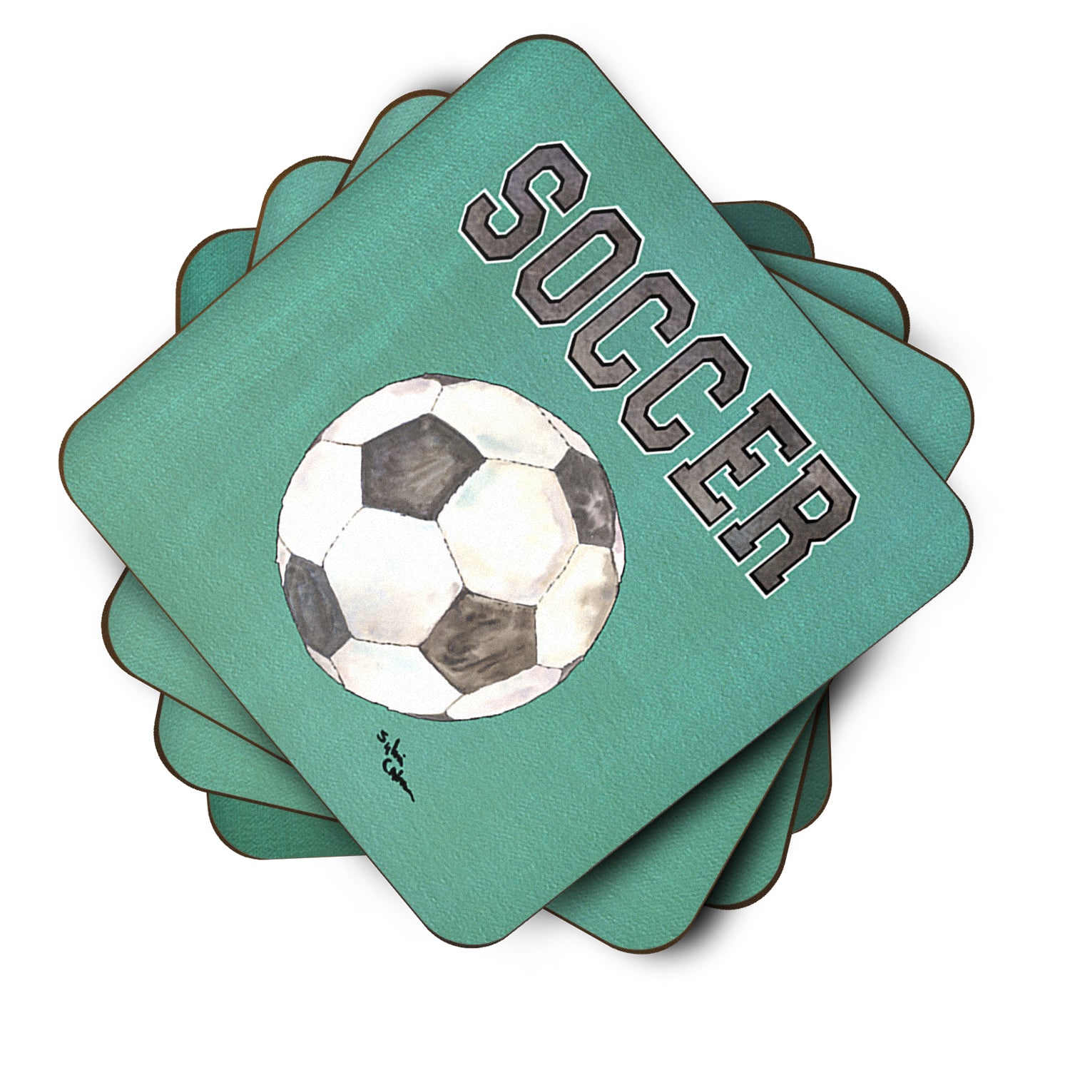 Set of 4 Soccer Foam Coasters - the-store.com