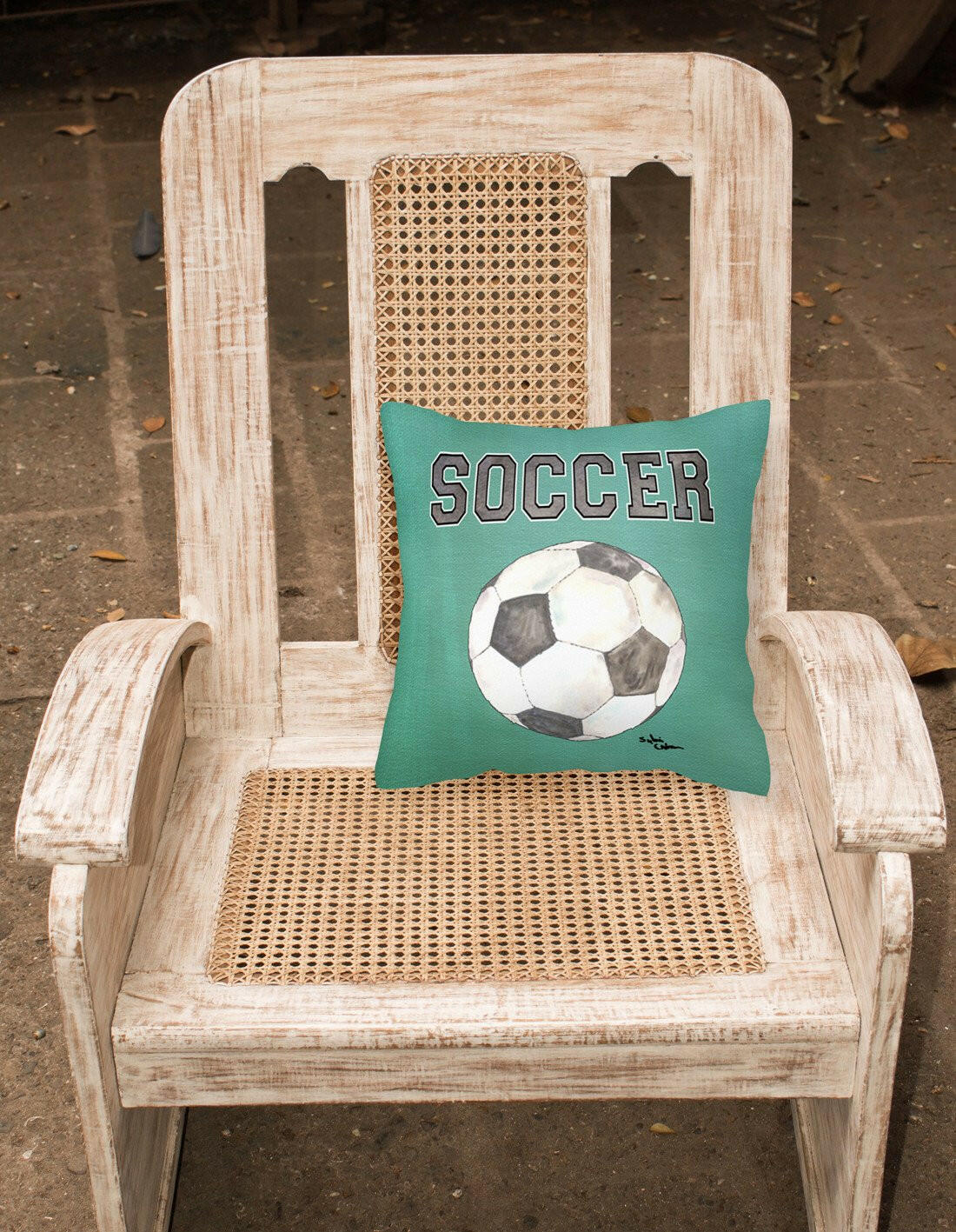 Soccer   Canvas Fabric Decorative Pillow - the-store.com