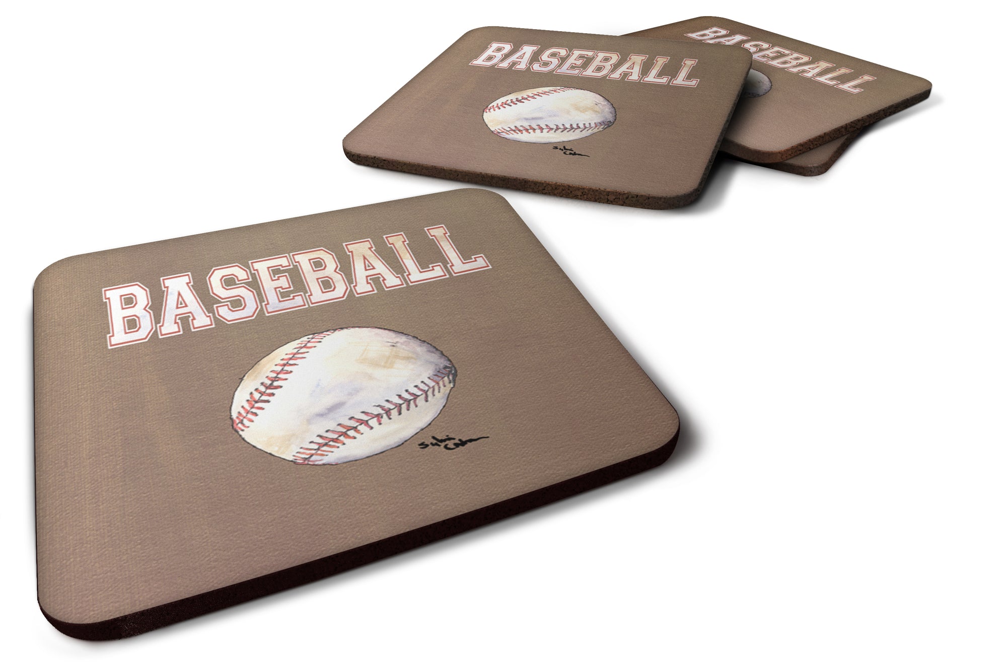 Set of 4 Baseball Foam Coasters - the-store.com