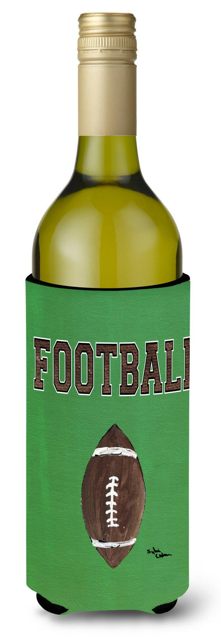Football Wine Bottle Beverage Insulator Beverage Insulator Hugger by Caroline&#39;s Treasures