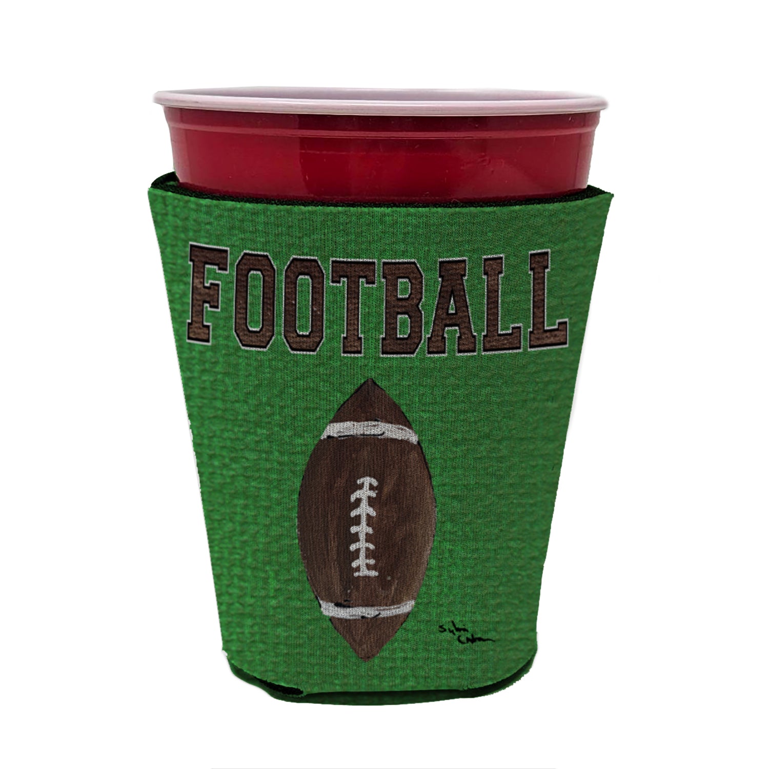 Football Red Cup Beverage Insulator Hugger