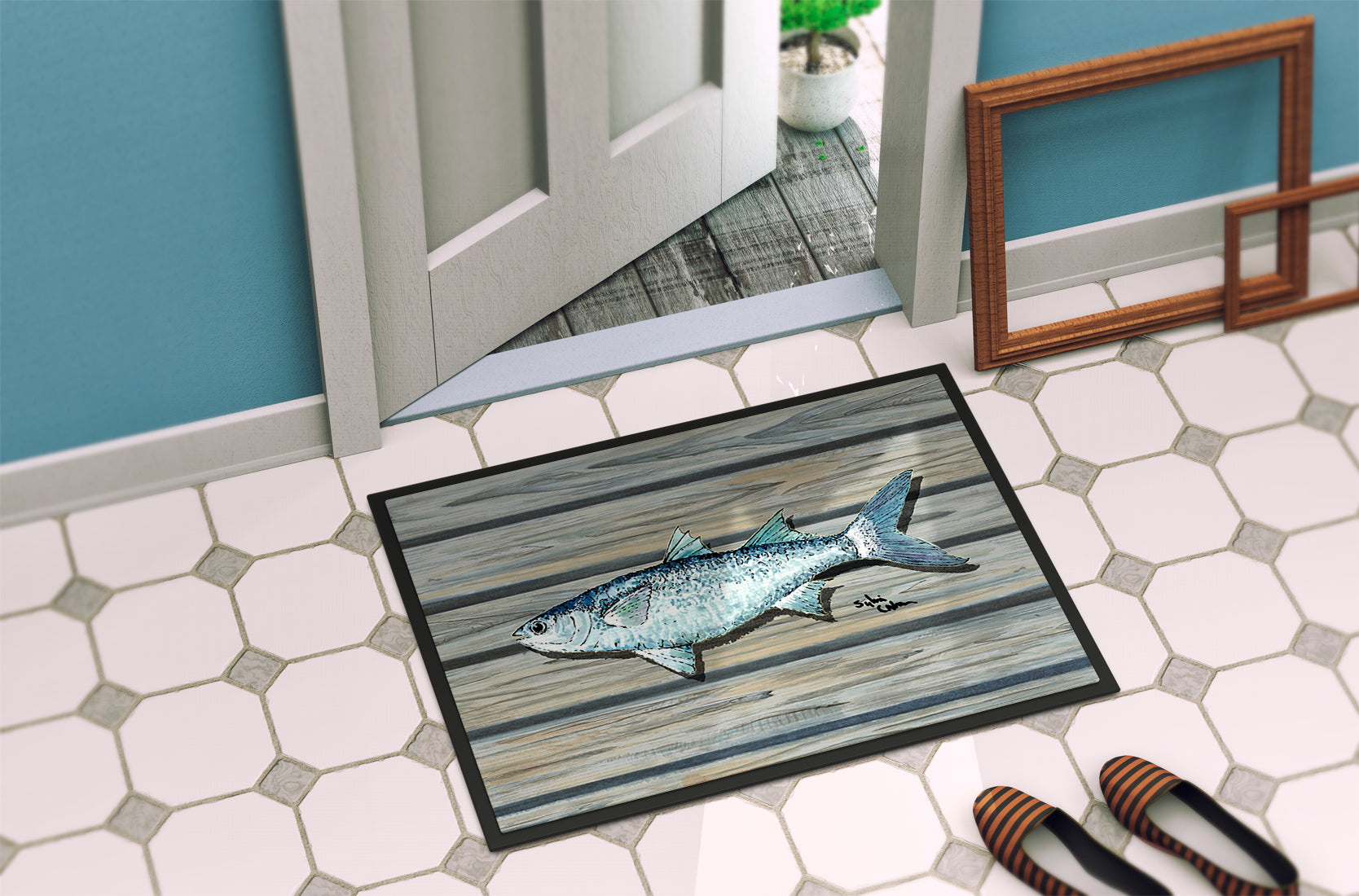 Fish Mullet Indoor or Outdoor Mat 18x27 8490 Doormat - the-store.com