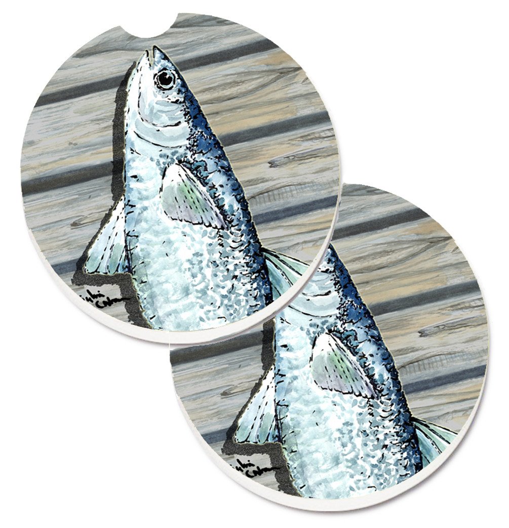 Fish Mullet Set of 2 Cup Holder Car Coasters 8490CARC by Caroline's Treasures