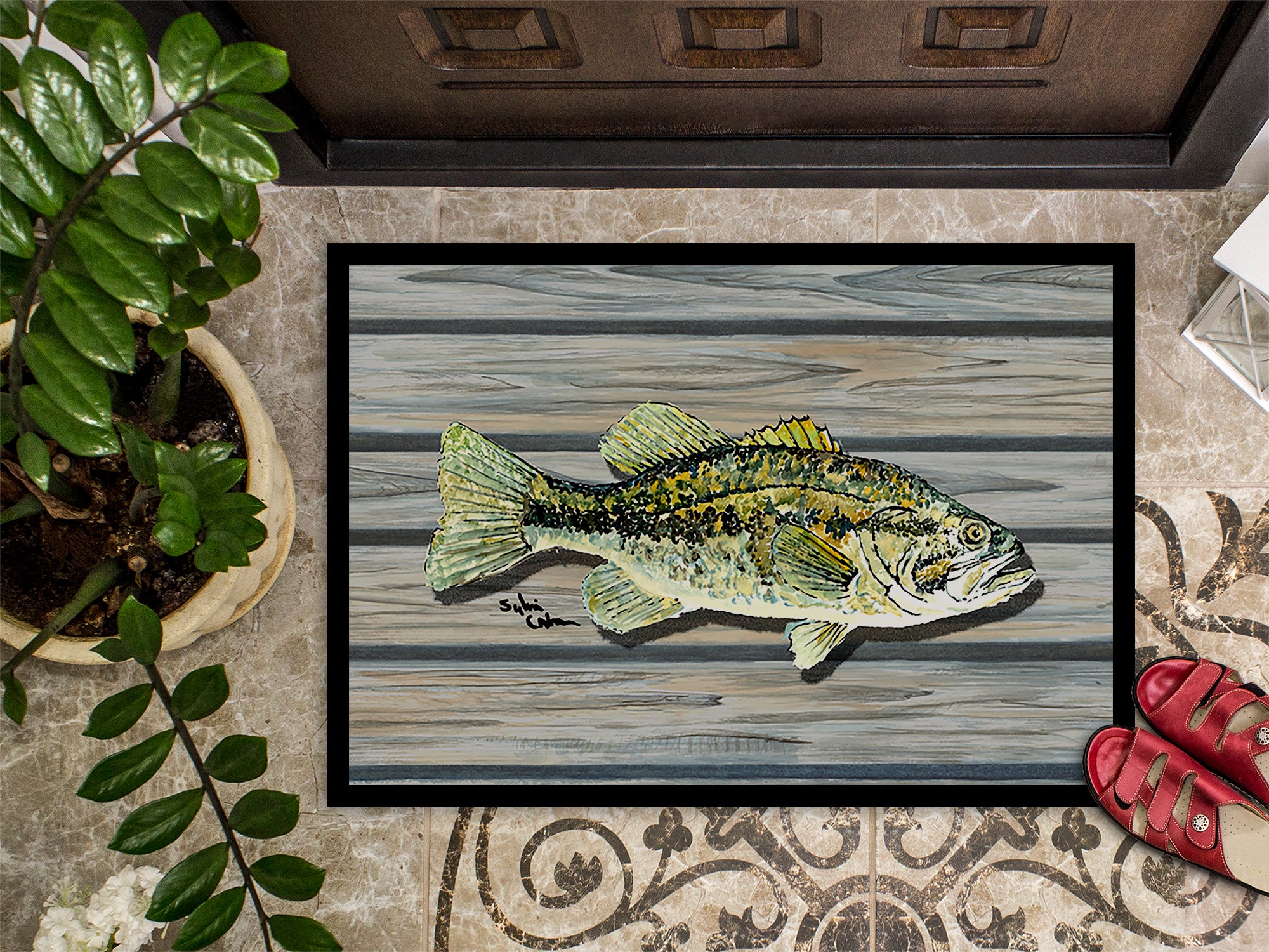 Fish Bass Small Mouth Indoor or Outdoor Mat 18x27 8493 Doormat - the-store.com