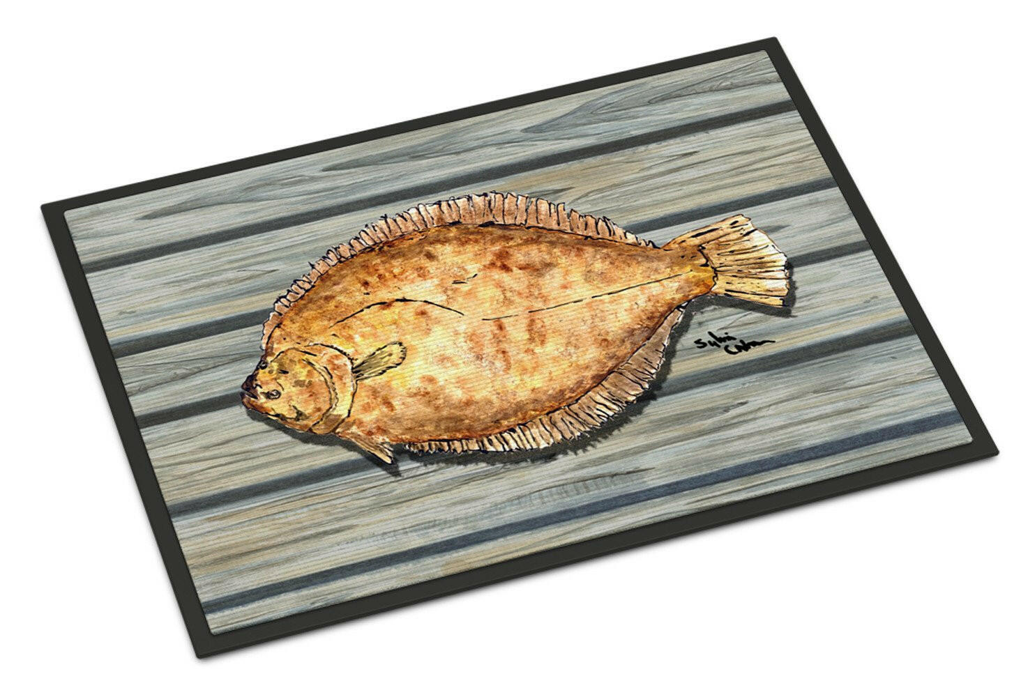 Fish Flounder Indoor or Outdoor Mat 24x36 8495 Doormat - the-store.com