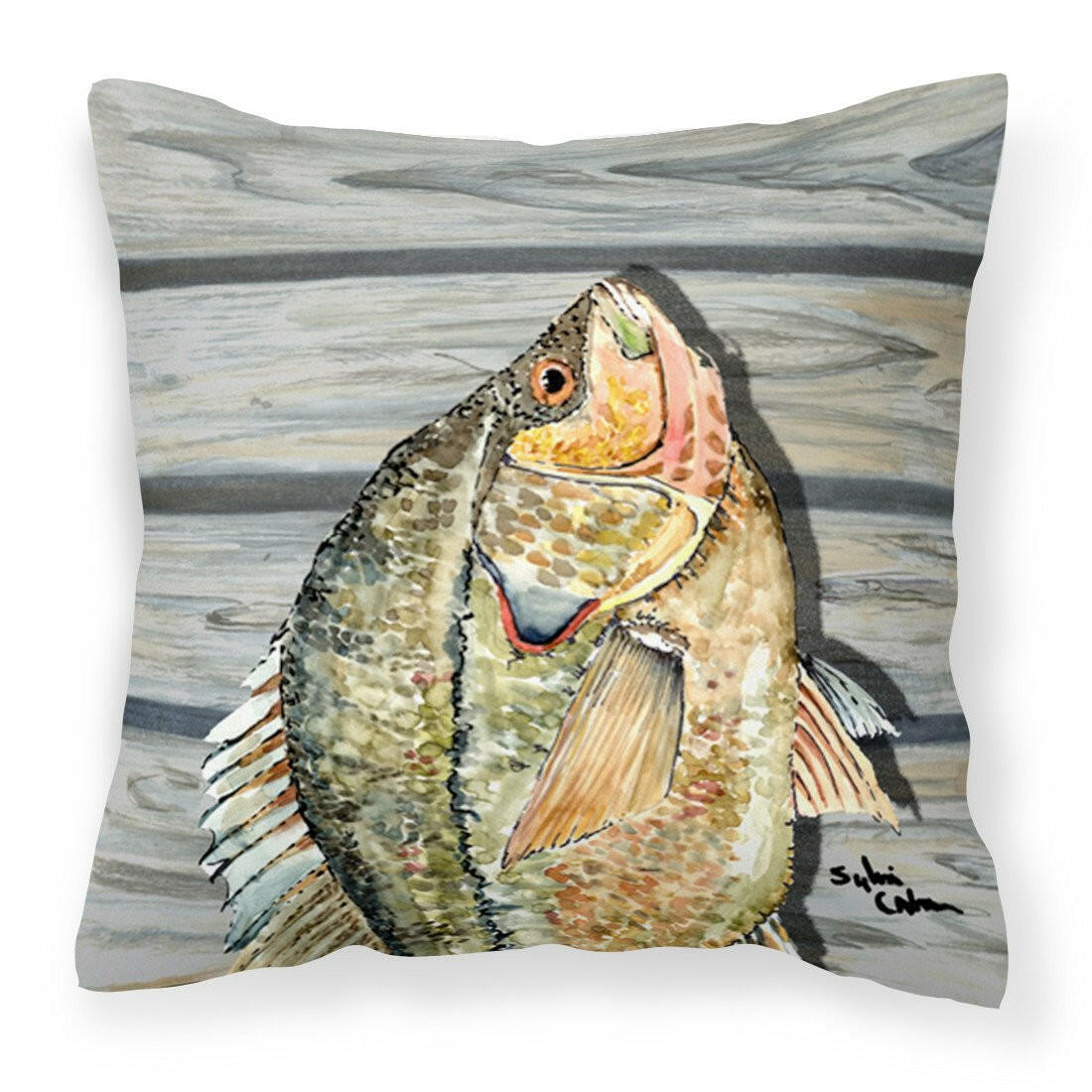 Croppie Fish on Pier Fabric Decorative Pillow 8498PW1414 - the-store.com