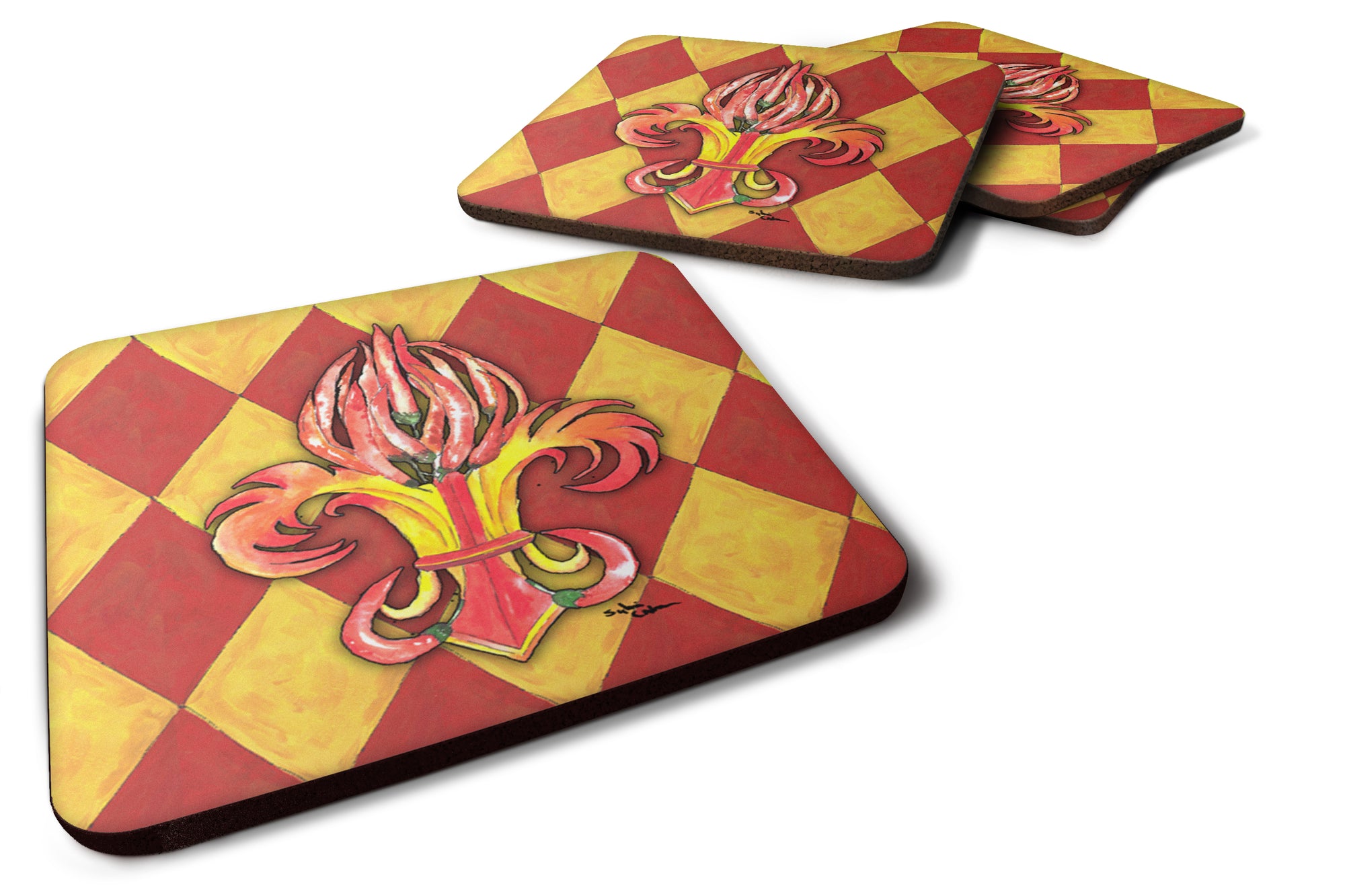 Set of 4 Hot Peppers Foam Coasters - the-store.com
