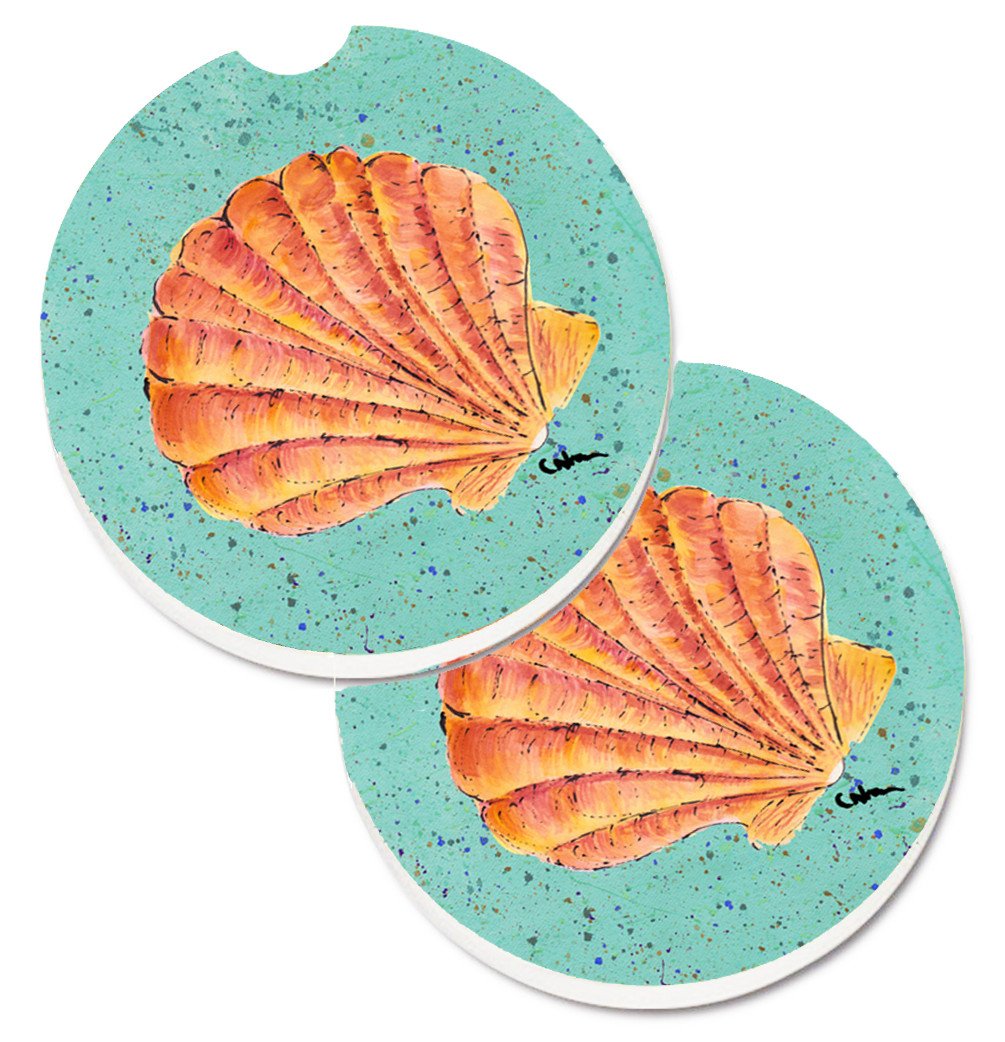 Shells Set of 2 Cup Holder Car Coasters 8523CARC by Caroline's Treasures