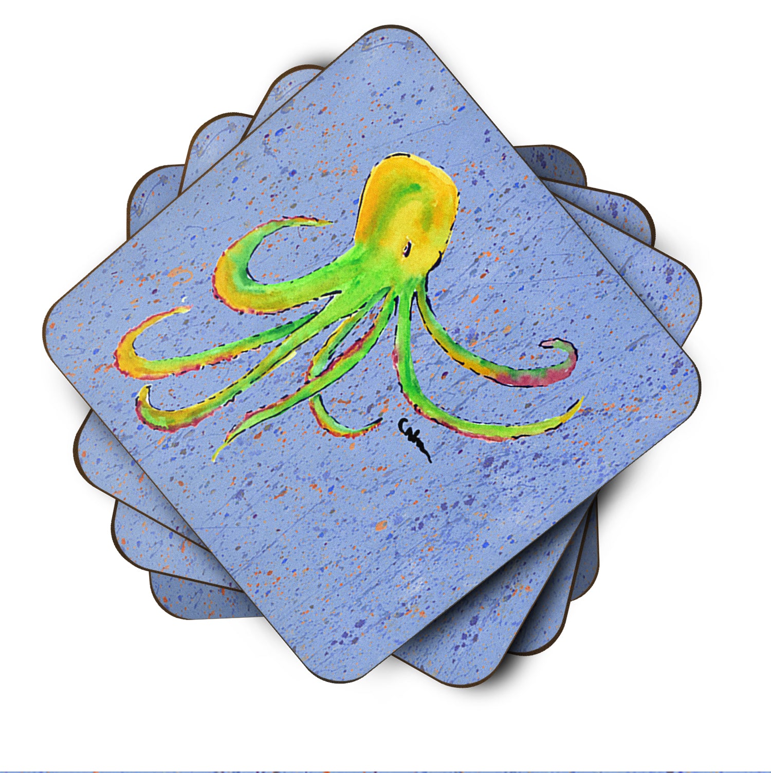 Set of 4 Octopus Foam Coasters - the-store.com