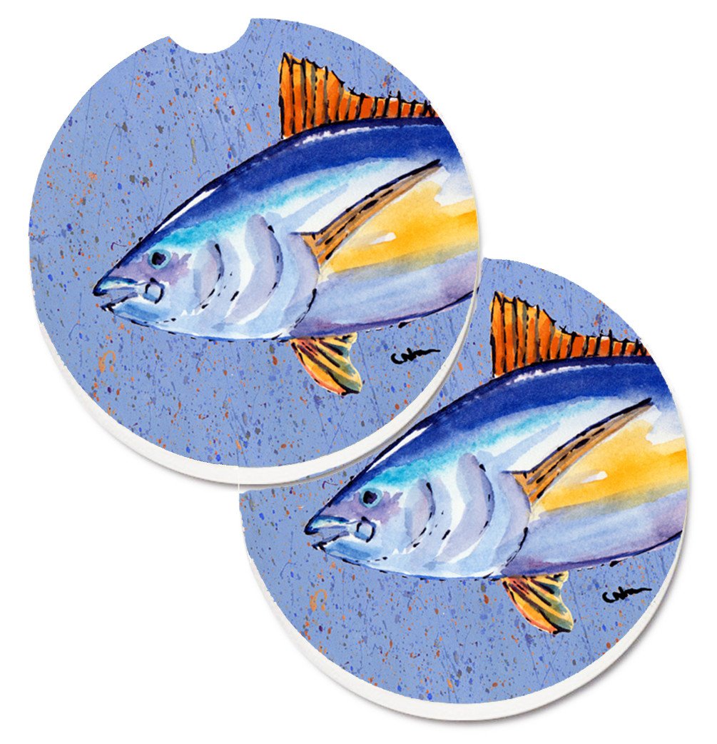 Tuna Fish Set of 2 Cup Holder Car Coasters 8535CARC by Caroline's Treasures
