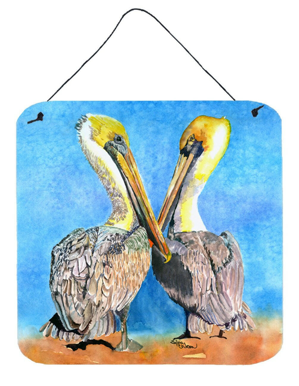Bird - Pelican Aluminium Metal Wall or Door Hanging Prints by Caroline's Treasures
