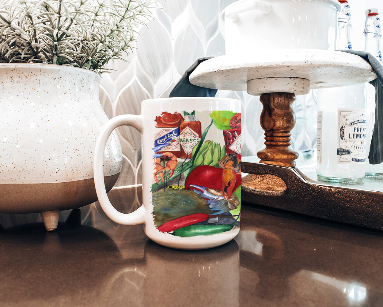 Louisana Spices Dishwasher Safe Microwavable Ceramic Coffee Mug 15 ounce 8540CM15