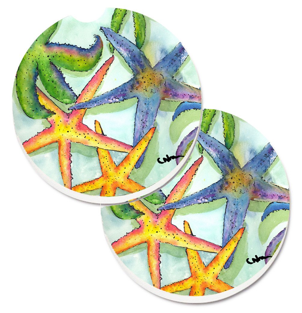 Starfish Set of 2 Cup Holder Car Coasters 8542CARC by Caroline's Treasures