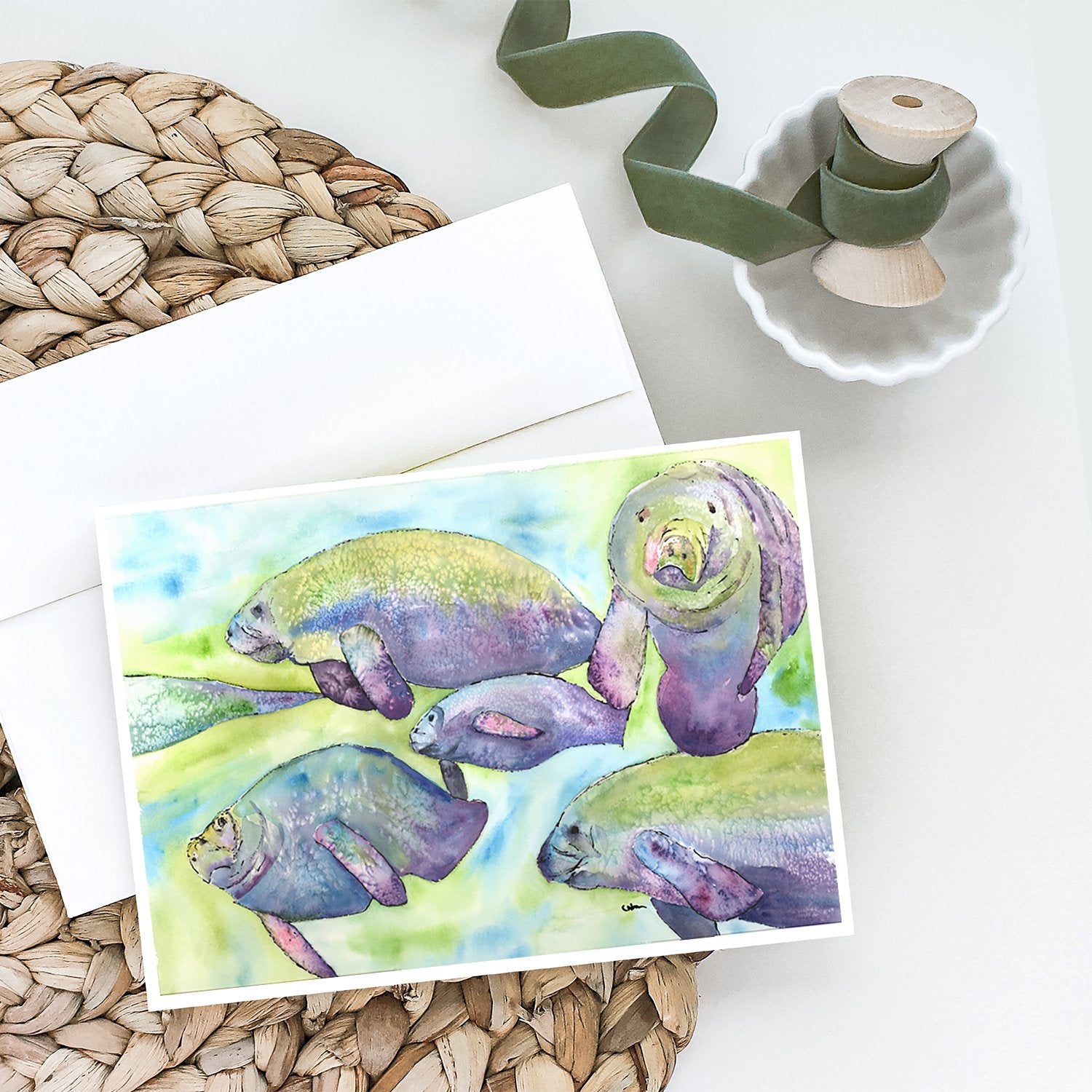 Buy this Manatee Family Greeting Cards and Envelopes Pack of 8