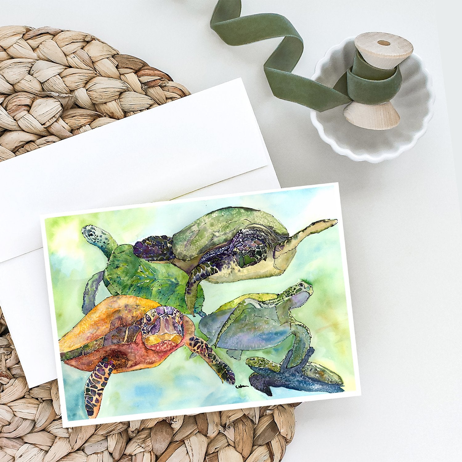 Buy this Turtle Loggerhead Family Greeting Cards and Envelopes Pack of 8