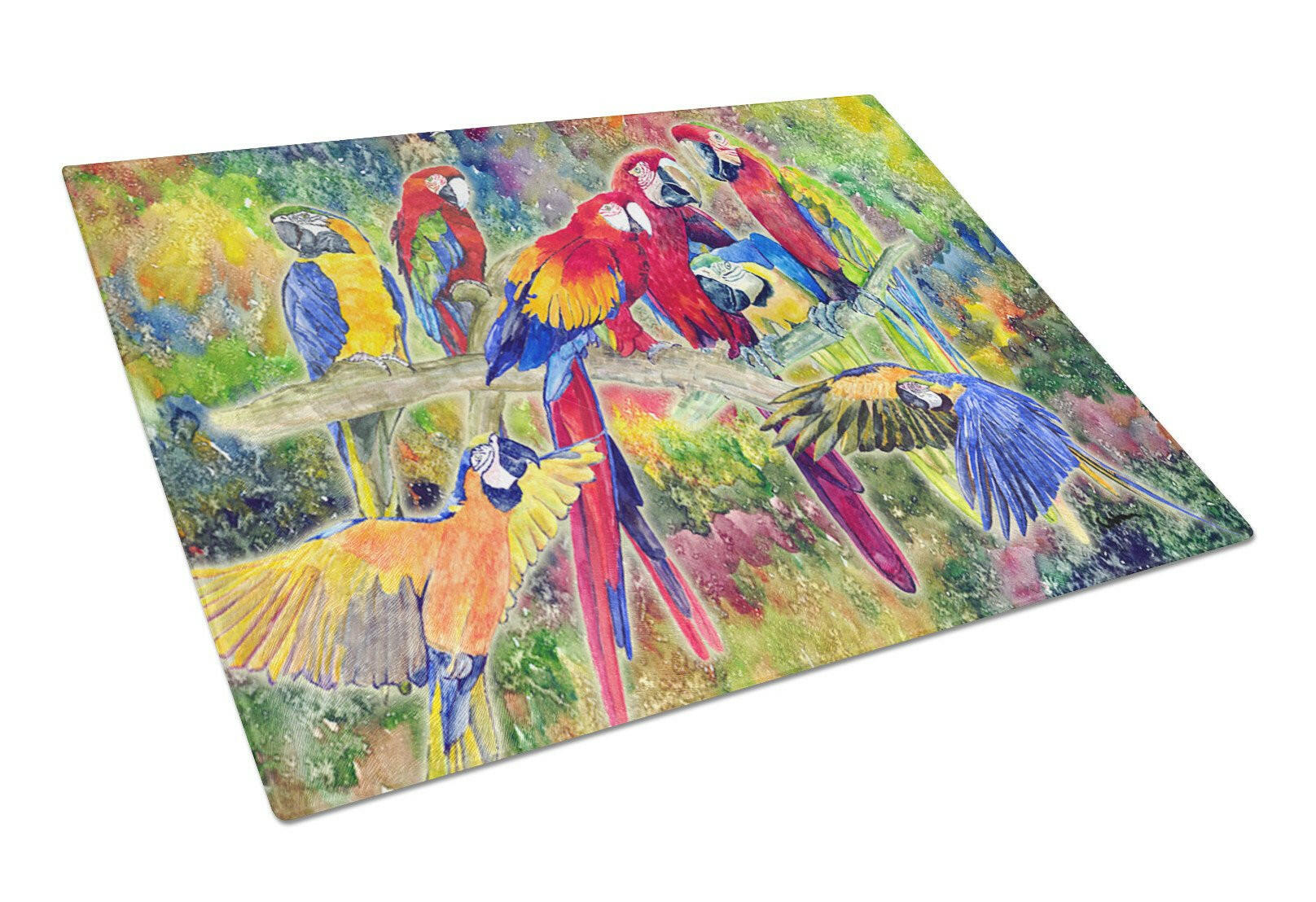 Parrot  Glass Cutting Board Large by Caroline's Treasures