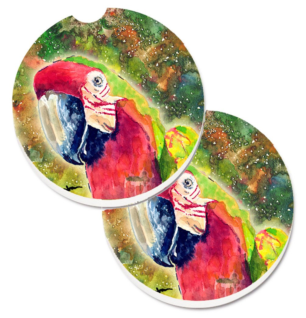 Parrot  Parrot Head Set of 2 Cup Holder Car Coasters 8601CARC by Caroline's Treasures