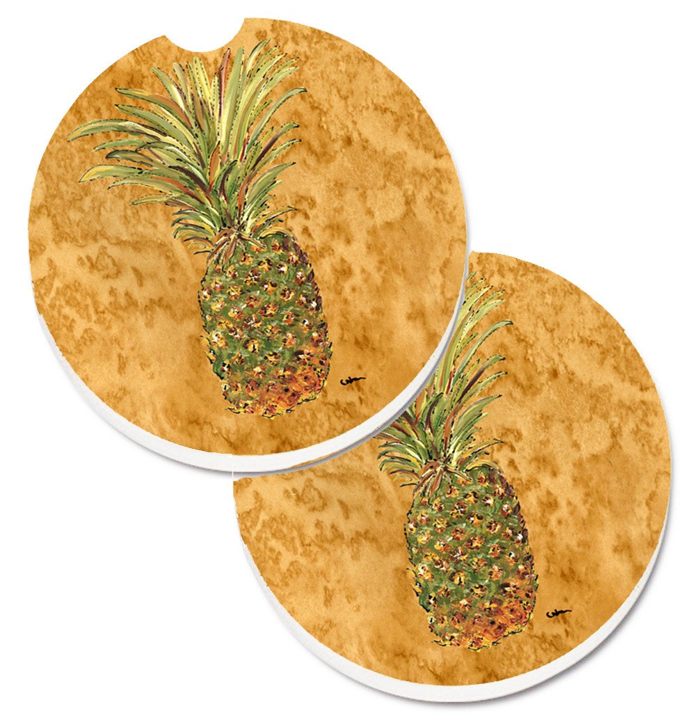 Pineapple Set of 2 Cup Holder Car Coasters 8654CARC by Caroline's Treasures