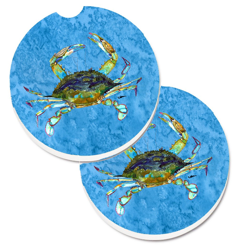 Crab Set of 2 Cup Holder Car Coasters 8656CARC by Caroline's Treasures