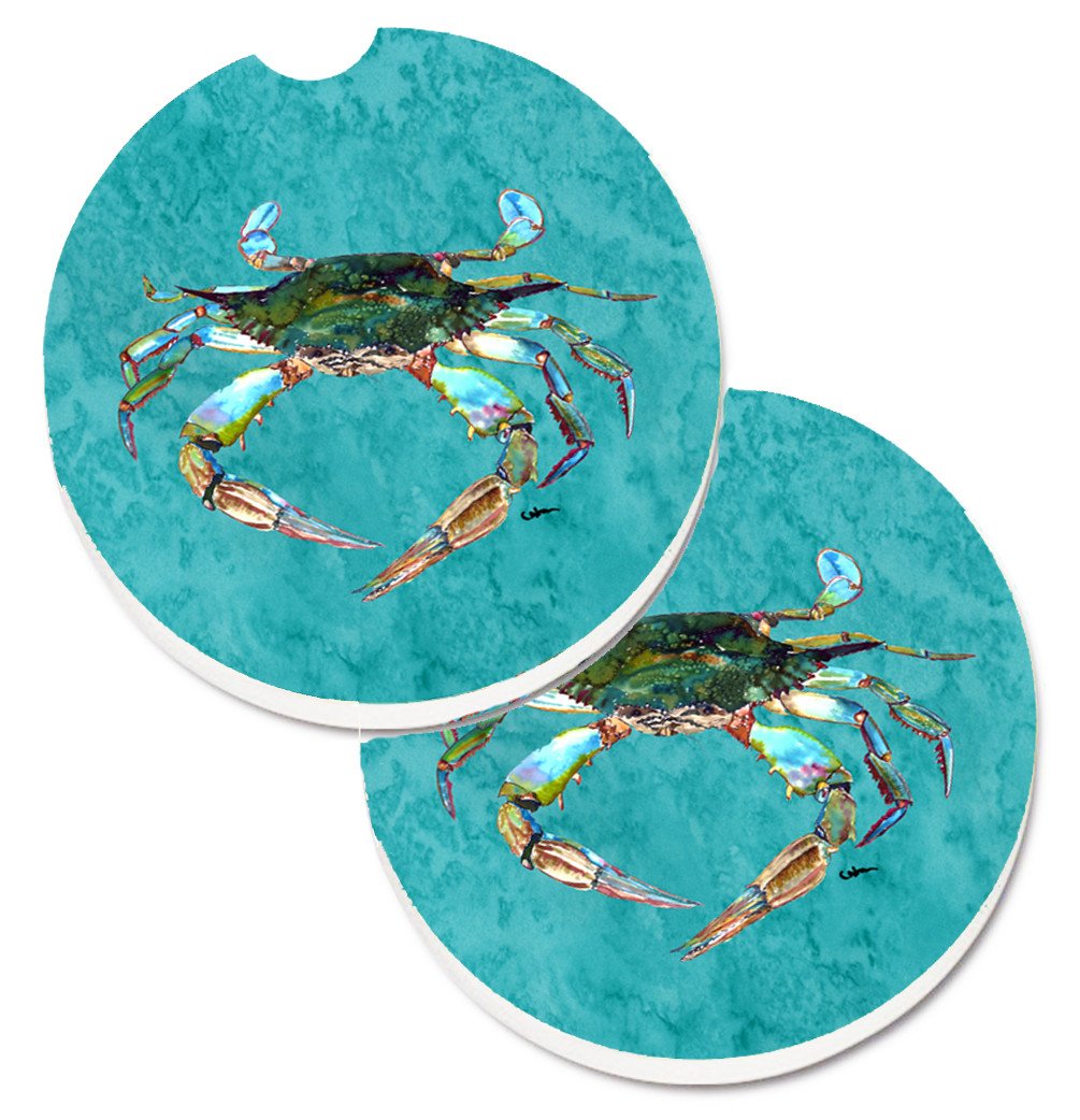 Crab Set of 2 Cup Holder Car Coasters 8657CARC by Caroline's Treasures