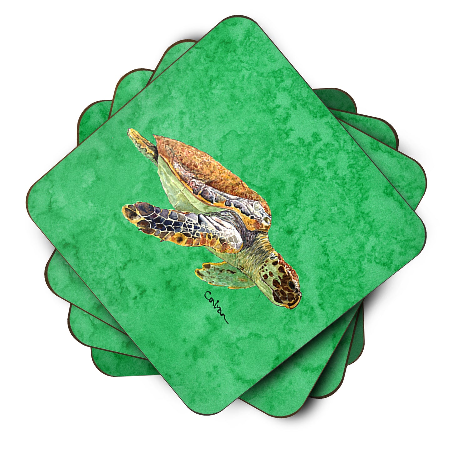 Set of 4 Turtle  Foam Coasters - the-store.com