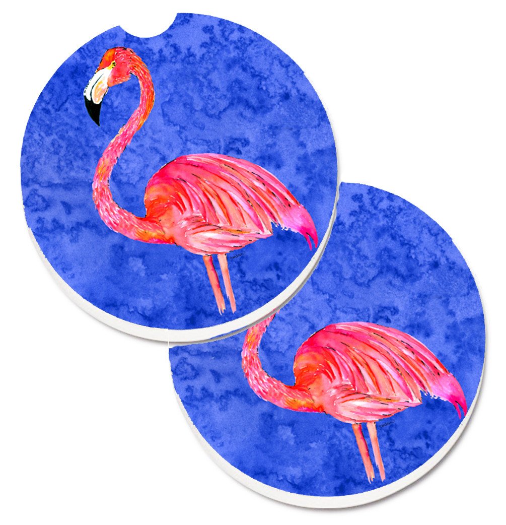 Flamingo Set of 2 Cup Holder Car Coasters 8685CARC by Caroline's Treasures