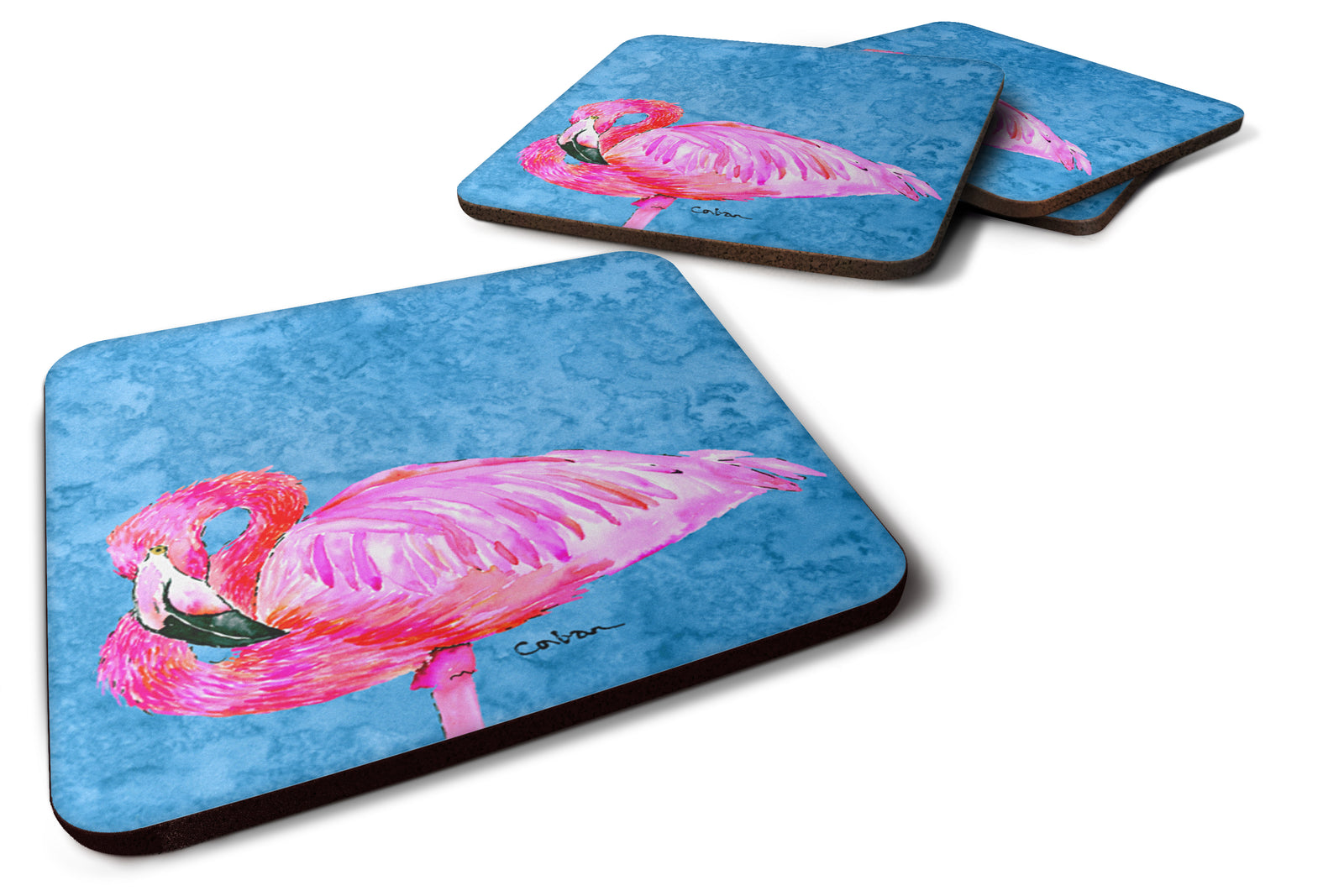 Set of 4 Flamingo  Foam Coasters - the-store.com