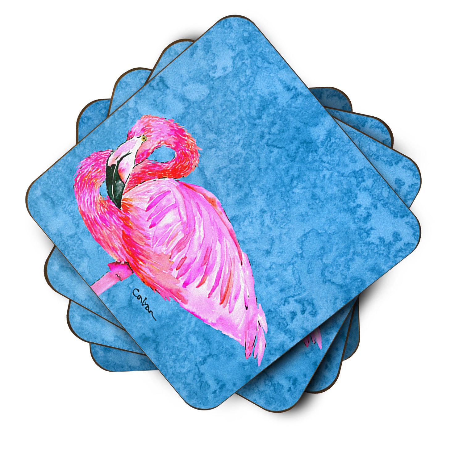 Set of 4 Flamingo  Foam Coasters - the-store.com