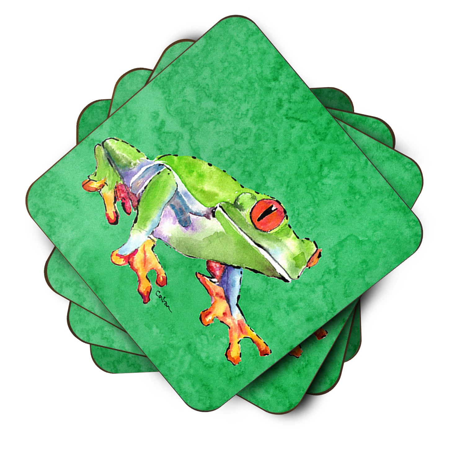 Set of 4 Frog  Foam Coasters - the-store.com