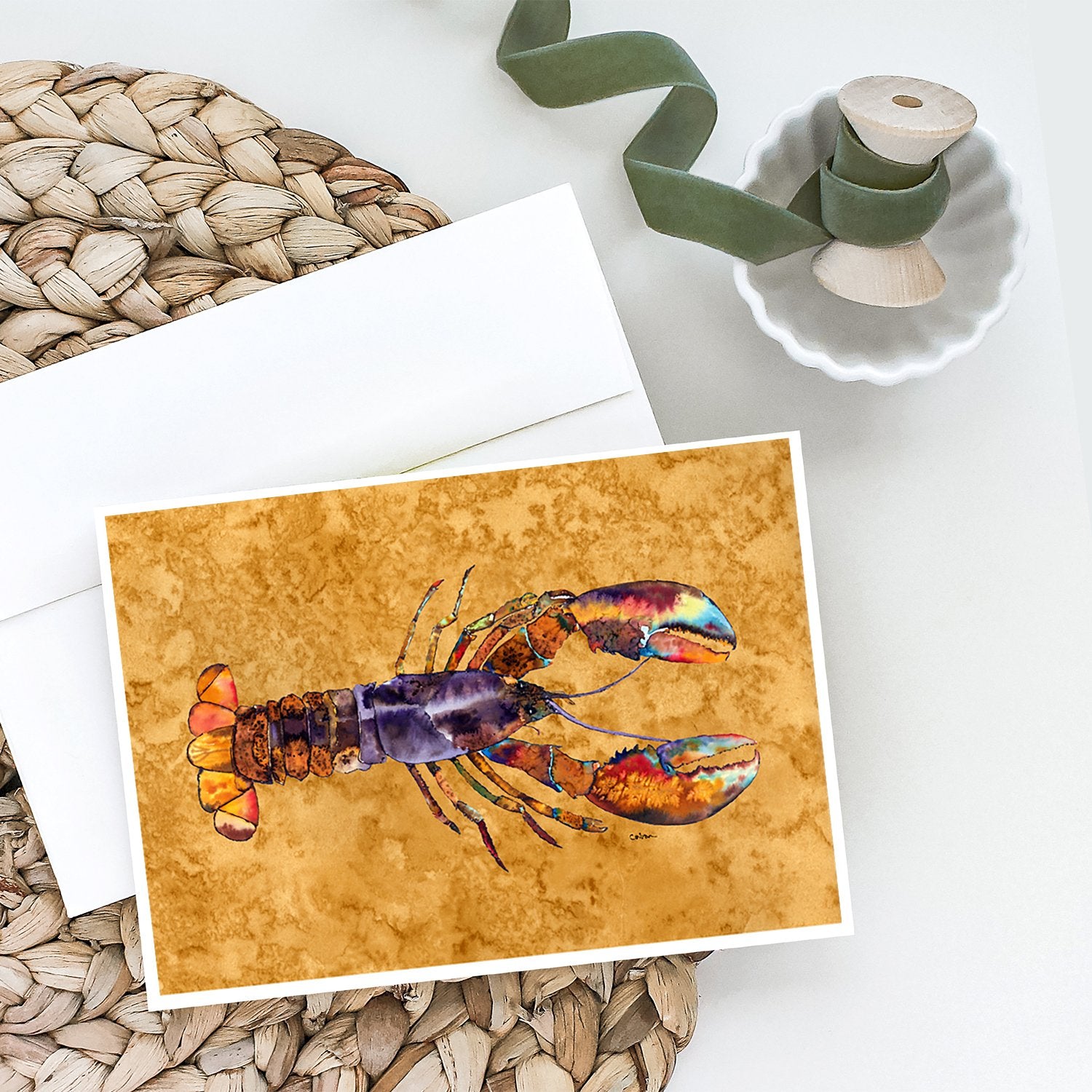 Fresh Lobster Greeting Cards and Envelopes Pack of 8 - the-store.com
