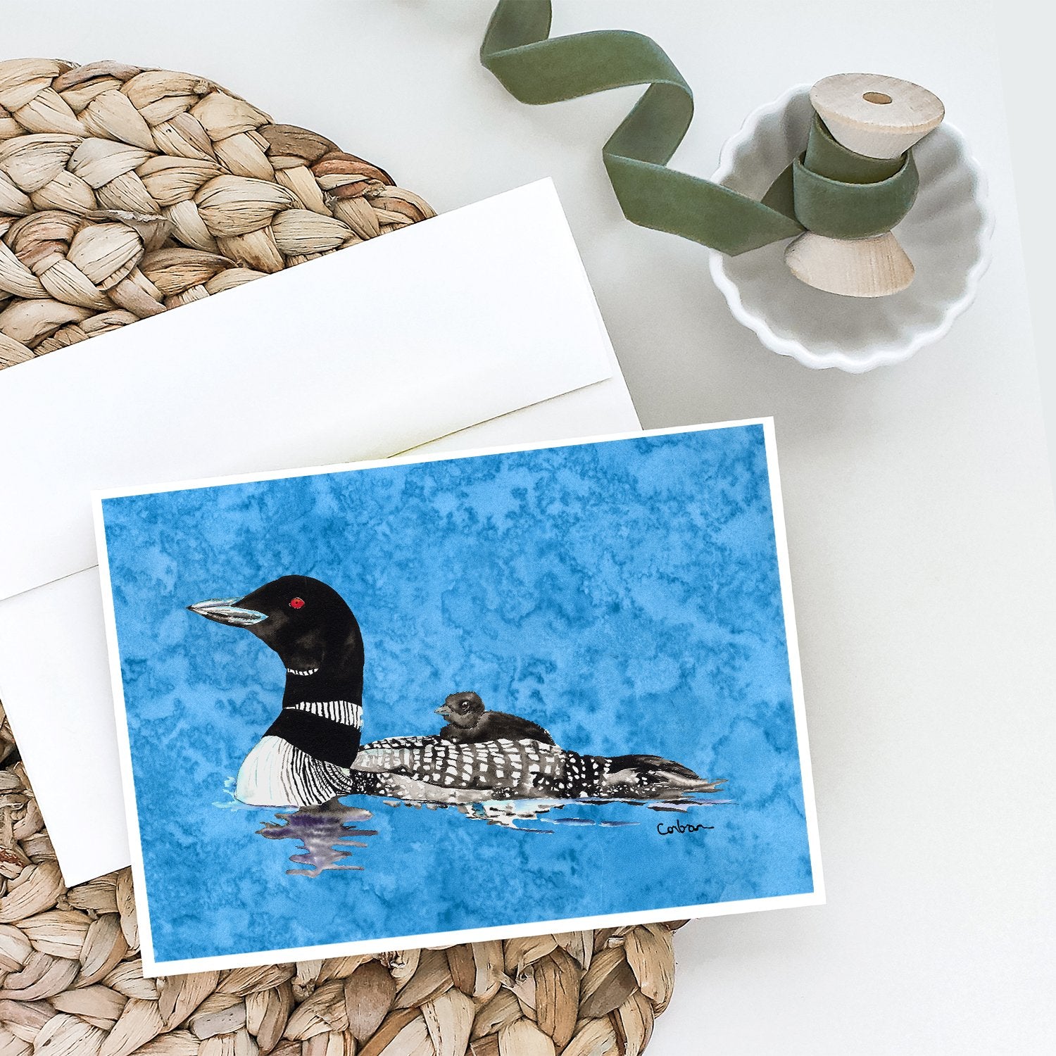 Momma and Baby Loon Greeting Cards and Envelopes Pack of 8 - the-store.com