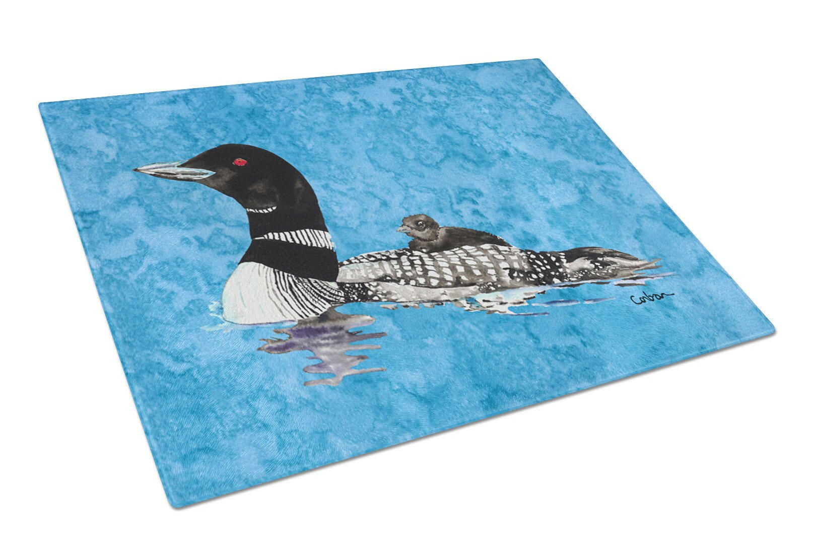 Loon  Glass Cutting Board Large by Caroline's Treasures