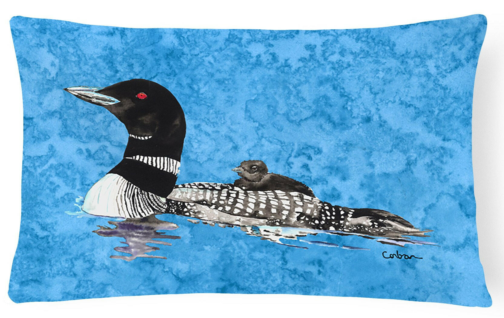 Momma and Baby Loon   Canvas Fabric Decorative Pillow by Caroline's Treasures