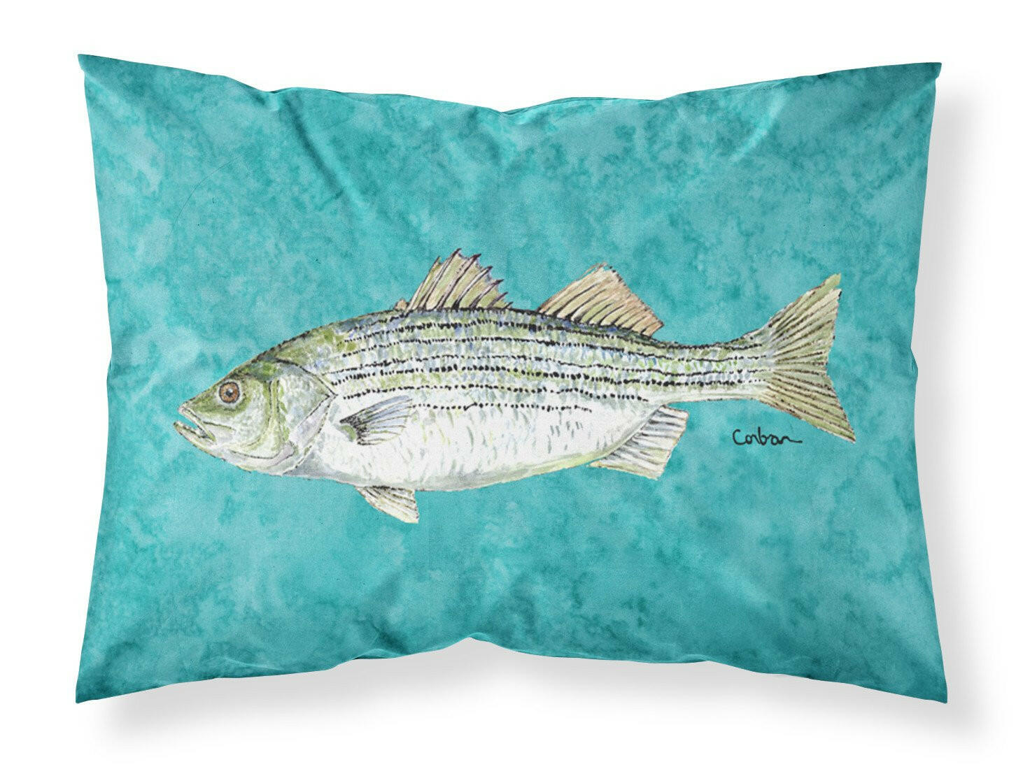 Fish  Striped Bass Moisture wicking Fabric standard pillowcase by Caroline's Treasures
