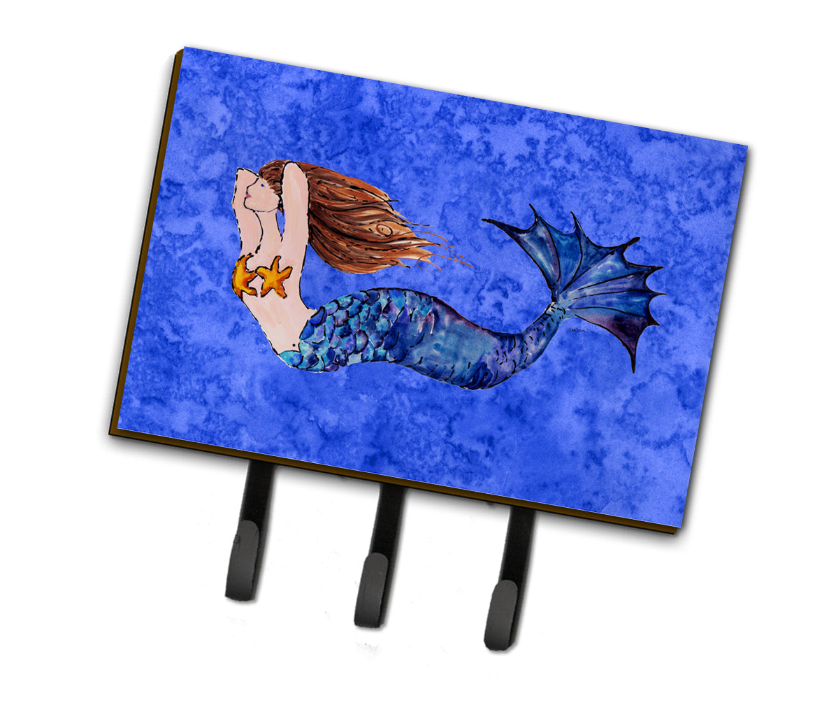 Brunette Mermaid on Blue Leash or Key Holder 8725TH68